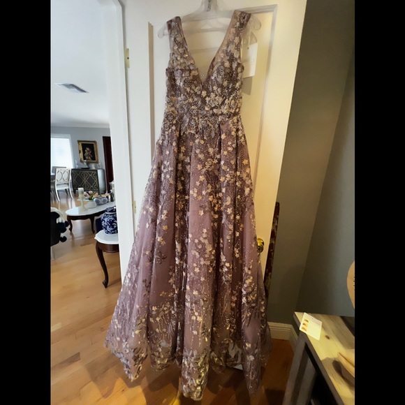 New - Crystal Embellished Embroidered Floral Gown Style 20131 - NWT - Picture 8 of 17